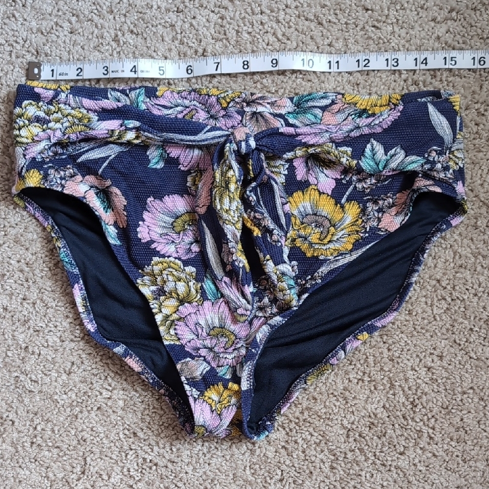 Jessica Simpson Floral Bikini Bottoms - Black and Yellow